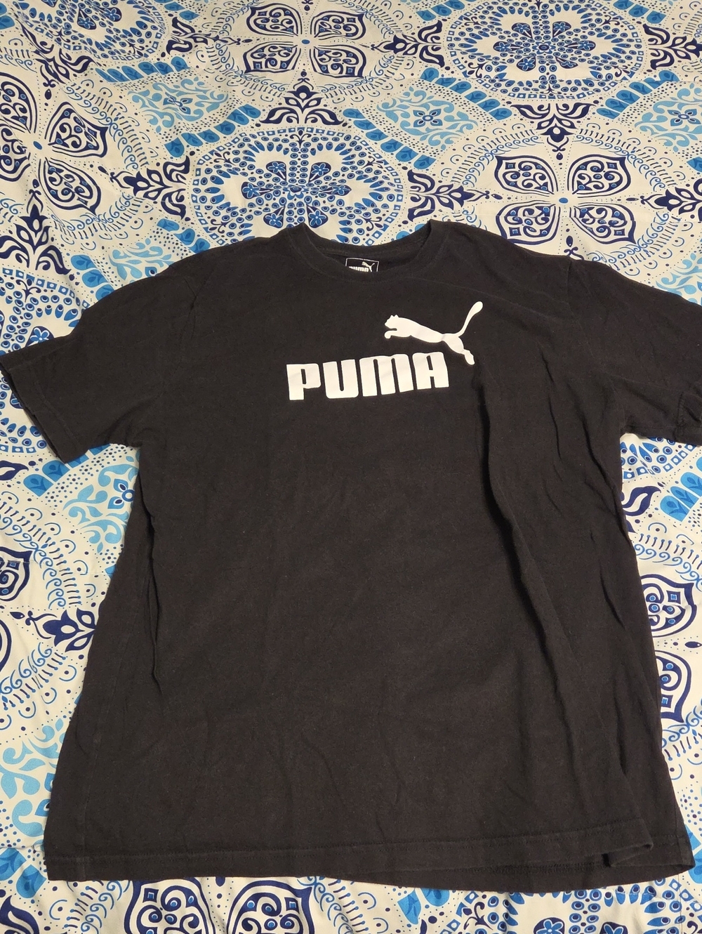 Puma Black Short Sleeve Logo Tee